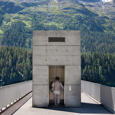Entering Elevator, Sankt-Moritz, Switzerland